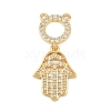 Brass Micro Pave Clear Cubic Zirconia Pendants KK-F919-41B-G-1