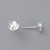 304 Stainless Steel Stud Earring Findings STAS-H436-25S-8mm-2