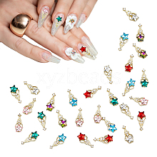 HOBBIESAY 30Pcs 6 Colors Alloy Rhinestone Cabochons MRMJ-HY0001-25