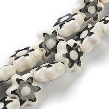 Handmade Porcelain Flower Beads Strands PORC-G006-16A