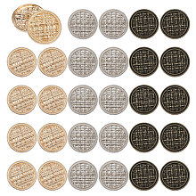 CHGCRAFT 30Pcs 3 Style Zinc Alloy Shank Buttons FIND-CA0008-90