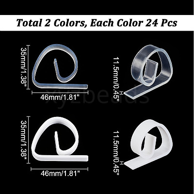 48Pcs 2 Style  Transparent Plastic Anti-slip Tablecloth Clips AJEW-GL0002-15-1