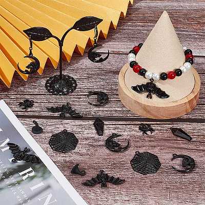36Pcs 6 Style Halloween Theme Alloy Enamel Pendants FIND-SC0004-37-1