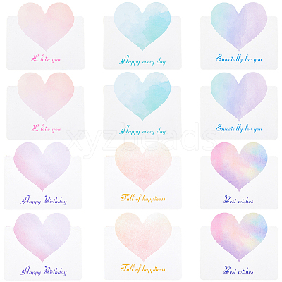60Pcs 6 Colors Paper Greeting Cards DIY-GF0011-24-1