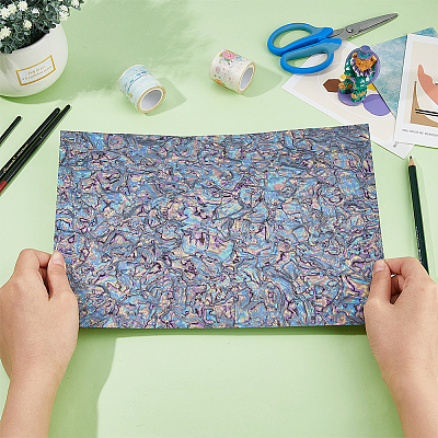 PVC Imitation Abalone Shell Paper DIY-WH0568-53A-1