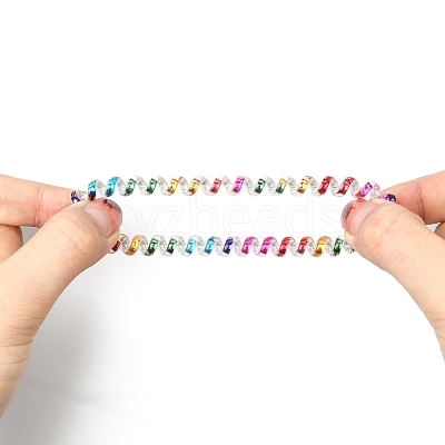 Plastic Telephone Cord Elastic Hair Ties OHAR-Q044-32-1