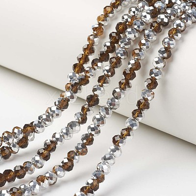 Electroplate Transparent Glass Beads Strands EGLA-A034-T6mm-M20-1