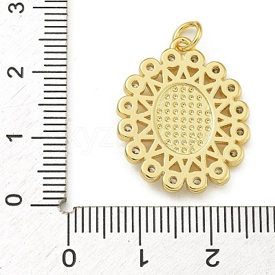 Virgin Mary Theme Rack Plating Brass Micro Pave Clear Cubic Zirconia Pendants KK-Z067-06G-02-1