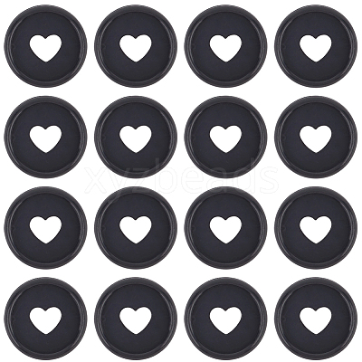50Pcs Flat Round Heart Acrylic Loose Leaf Ring Round Binder Discs DIY-CP0012-14-1