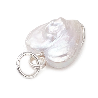 Natural Keshi Pearl Heart Charms PALLOY-JF04809-02-1