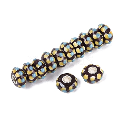 Handmade Lampwork & Brass Core European Beads LAMP-N044-13S-01-1