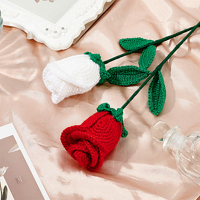 Flower Cotton with Iron Knitted Costume Ornament Accessories DIY-WH0570-09C-1