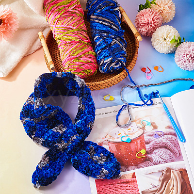2 Rolls 2 Colors Polyester Knitting Yarn DIY-TA0011-46-1