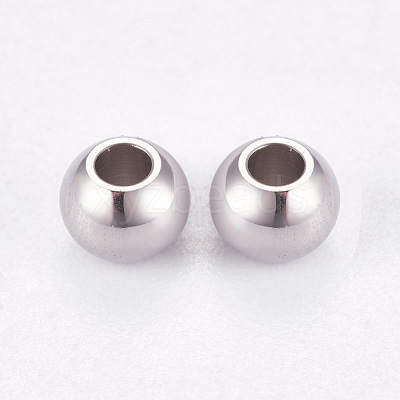 Tarnish Resistant 304 Stainless Steel Smooth Round Spacer Beads STAS-M006-01D-1