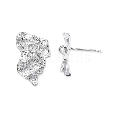 Brass Twist Stud Earring Findings KK-N232-449P-1