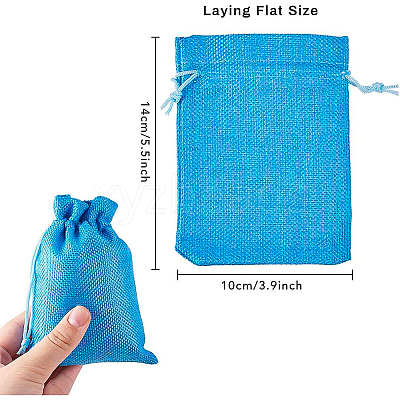 Burlap Packing Pouches Drawstring Bags ABAG-BC0001-11-1