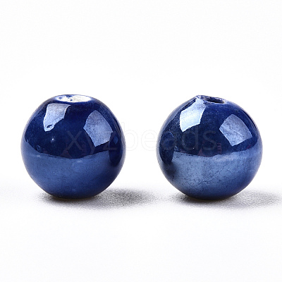 Glazed Porcelain Round Beads PORC-S489-8mm-05-1