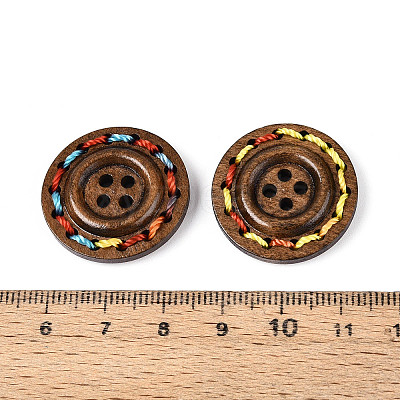 Round 4-holeButtons with Colorful Thread Wrapped X-NNA0Z51-1
