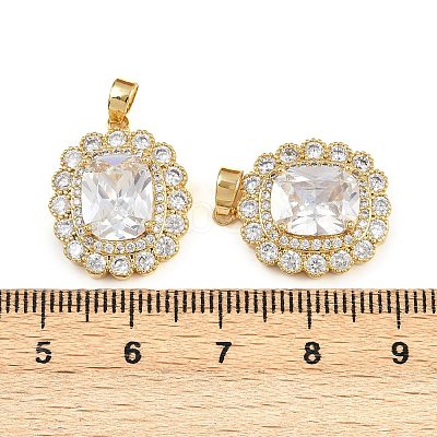 Brass Micro Pave Cubic Zirconia Pendants KK-K393-03G-1