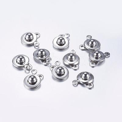 Tarnish Resistant 201 Stainless Steel Snap Clasps STAS-L198-01P-1