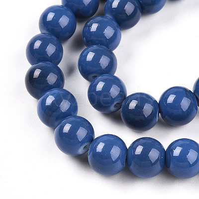 Baking Paint Glass Beads Strands DGLA-N013-10mm-10-1