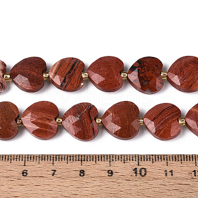 Natural Red Jasper Beads Strands G-P592-B17-01-1