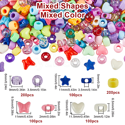5 Styles Plastic Beads KY-SC0002-27-1