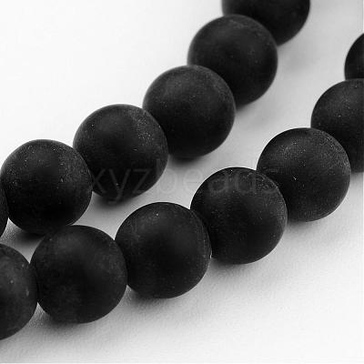 Frosted Glass Bead Strands GLAA-G016-10mm-02-1