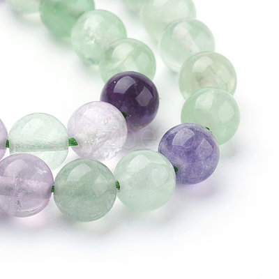 Natural Fluorite Beads Strands G-E112-8mm-18-1