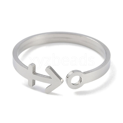 Non-Tarnish Constellations 304 Stainless Steel Open Cuff Ring for Women RJEW-L122-001P-07-1