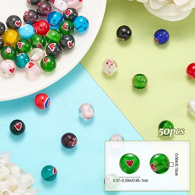 Handmade Lampwork Beads Strands LAMP-SZ0001-74C-1