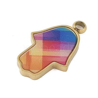 304 Stainless Steel Enamel Pendants STAS-P377-11G-A-1