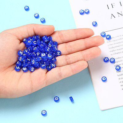 Transparent Blue Acrylic Beads TACR-YW0001-08B-1