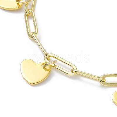 Golden 304 Stainless Steel Charm Bracelets with Brass Paperclip Chains BJEW-JB10031-04-1