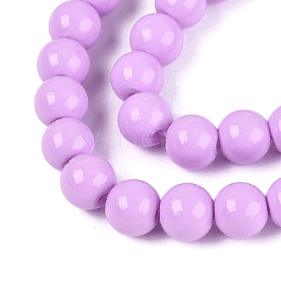 Painted Glass Bead Strands DGLA-S071-6mm-B38-1