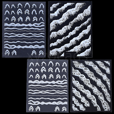 4 Sheets 4 Styles Plastic Nail Art Stickers MRMJ-SP0001-34-1