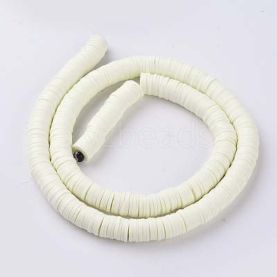 Flat Round Handmade Polymer Clay Beads CLAY-R067-6.0mm-21-1