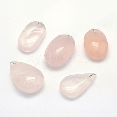 Natural Rose Quartz Pendants G-G694-A-14-1
