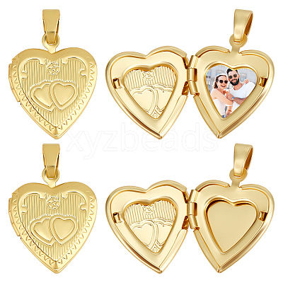 6Pcs Brass Locket Pendants KK-BBC0015-51-1