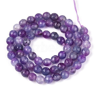Dyed Natural White Jade Beads Strands X-G-T139-6mm-60-14-1