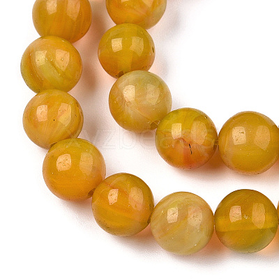 Glass Round Beads Strands GLAA-M044-01K-1
