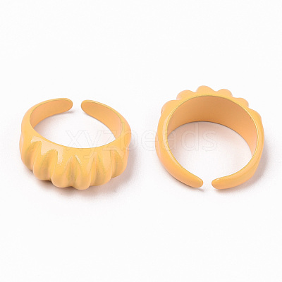 Spray Painted Alloy Cuff Rings RJEW-T011-33C-RS-1