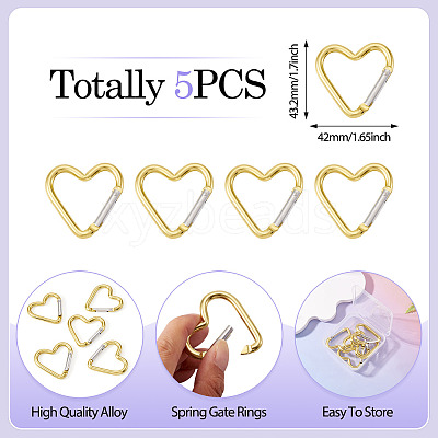 5Pcs Zinc Alloy Spring Gate Rings FIND-TA0009-73J-1