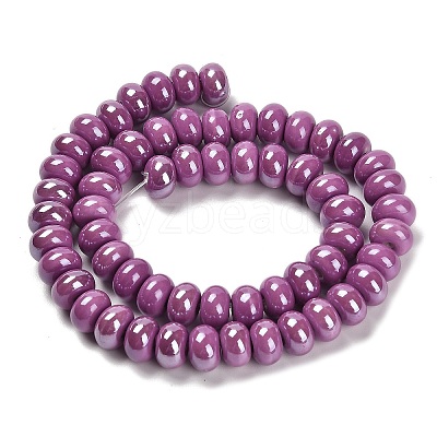 Glazed Porcelain Rondelle Beads PORC-Q001-01D-1
