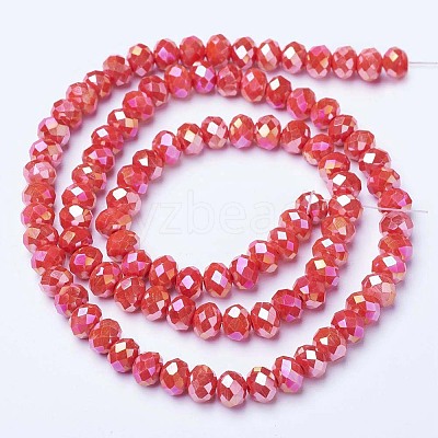 Electroplate Glass Beads Strands EGLA-A034-P10mm-B06-1
