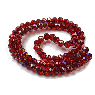 Electroplate Transparent Glass Beads Strands EGLA-A034-T6mm-G-1