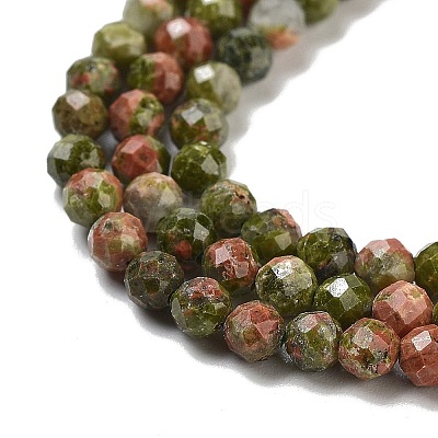 Natural Unakite Beads Strands G-B088-C15-03-1