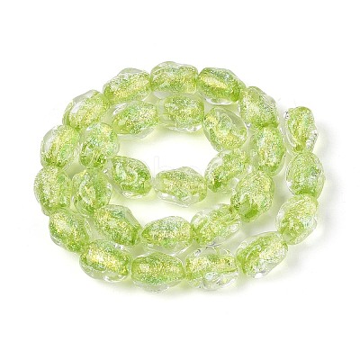 Handmade Foil Glass Beads Strands FOIL-N033-02E-1