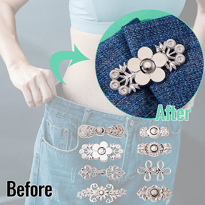 16 Pairs 8 Style Alloy Adjustable Jean Button Pins DIY-TA0013-01P-1