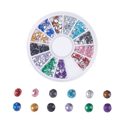 Imitation Taiwan Acrylic Rhinestone Pointed Back Cabochons OACR-X0006-11-4mm-B-1